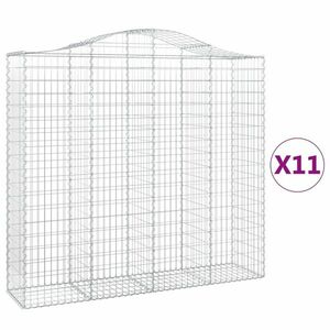 vidaXL 11 db íves horganyzott vas gabion kosár 200x50x180/200 cm kép