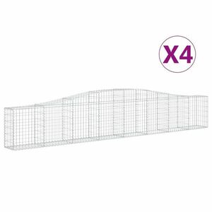 vidaXL 4 db íves horganyzott vas gabion kosár 400x30x60/80 cm kép