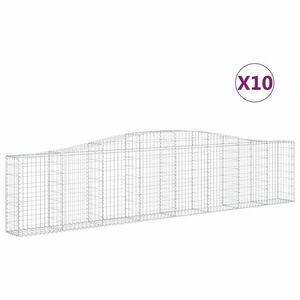 vidaXL 10 db íves horganyzott vas gabion kosár 400x30x80/100 cm kép