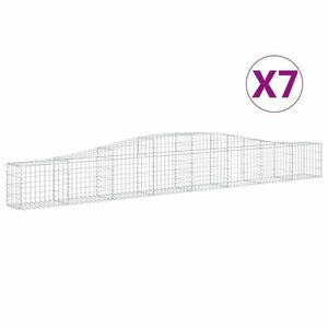 vidaXL 7 db íves horganyzott vas gabion kosár 400x30x40/60 cm kép