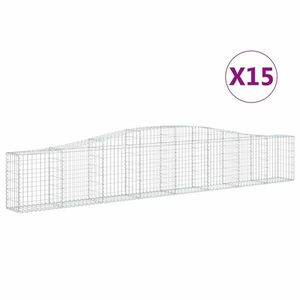 vidaXL 15 db íves horganyzott vas gabion kosár 400x30x60/80 cm kép