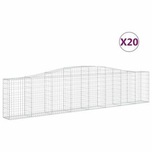 vidaXL 20 db íves horganyzott vas gabion kosár 400x30x80/100 cm kép