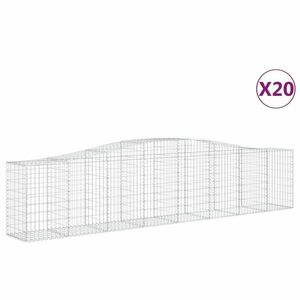 vidaXL 20 db íves horganyzott vas gabion kosár 400x50x80/100 cm kép