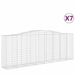 vidaXL 7 db íves horganyzott vas gabion kosár 400x50x140/160 cm kép