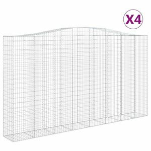 vidaXL 4 db íves horganyzott vas gabion kosár 400x50x220/240 cm kép