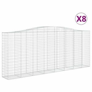 vidaXL 8 db íves horganyzott vas gabion kosár 400x50x160/180 cm kép