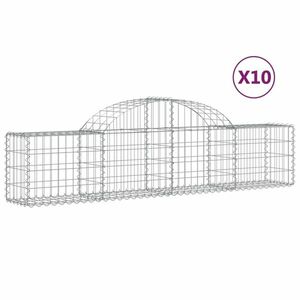 vidaXL 10 db íves horganyzott vas gabion kosár 200x30x40/60 cm kép