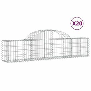 vidaXL 20 db íves horganyzott vas gabion kosár 200x30x40/60 cm kép