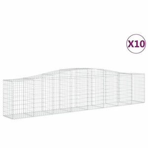 vidaXL 10 db íves horganyzott vas gabion kosár 400x50x80/100 cm kép