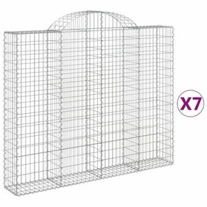 vidaXL 7 db íves horganyzott vas gabion kosár 200x30x160/180 cm kép