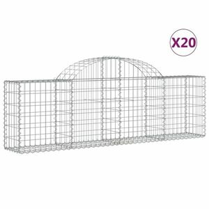 vidaXL 20 db íves horganyzott vas gabion kosár 200x30x60/80 cm kép