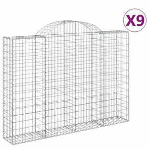 vidaXL 9 db íves horganyzott vas gabion kosár 200x30x140/160 cm kép