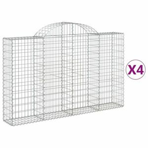 vidaXL íves horganyzott vas gabion kosár 200x30x120/140 cm kép