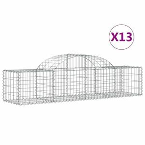 vidaXL 13 db íves horganyzott vas gabion kosár 200x50x40/60 cm kép