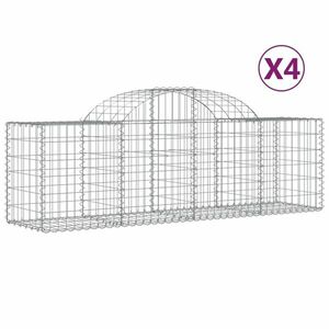 vidaXL 4 db íves horganyzott vas gabion kosár 200x50x60/80 cm kép