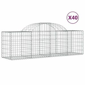 vidaXL 40 db íves horganyzott vas gabion kosár 200x50x60/80 cm kép