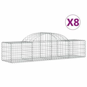 vidaXL 8 db íves horganyzott vas gabion kosár 200x50x40/60 cm kép