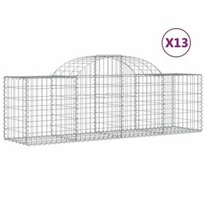 vidaXL 13 db íves horganyzott vas gabion kosár 200x50x60/80 cm kép