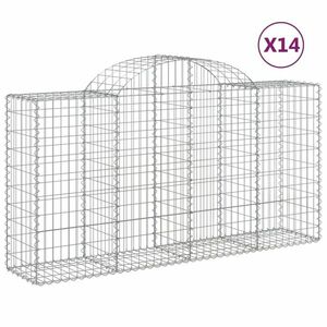 vidaXL 14 db íves horganyzott vas gabion kosár 200x50x100/120 cm kép