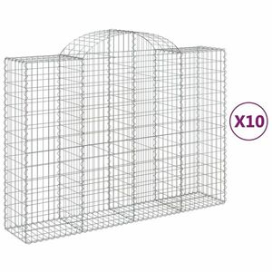 vidaXL 10 db íves horganyzott vas gabion kosár 200x50x140/160 cm kép