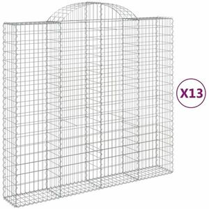 vidaXL 13 db íves horganyzott vas gabion kosár 200x50x180/200 cm kép