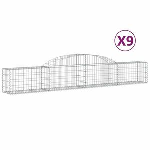 vidaXL 9 db íves horganyzott vas gabion kosár 300x30x40/60 cm kép