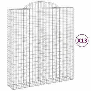 vidaXL 13 db íves horganyzott vas gabion kosár 200x50x220/240 cm kép