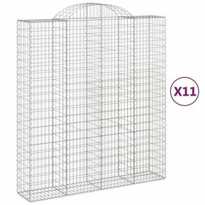 vidaXL 11 db íves horganyzott vas gabion kosár 200x50x220/240 cm kép