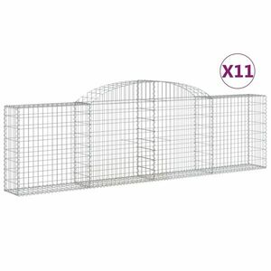 vidaXL 11 db íves horganyzott vas gabion kosár 300x30x80/100 cm kép