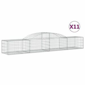 vidaXL 11 db íves horganyzott vas gabion kosár 300x50x40/60 cm kép