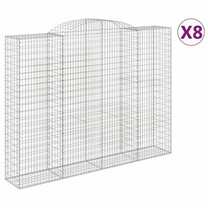 vidaXL 8 db íves horganyzott vas gabion kosár 300x50x220/240 cm kép