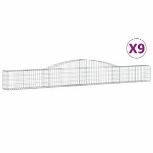 vidaXL 9 db íves horganyzott vas gabion kosár 400x30x40/60 cm kép