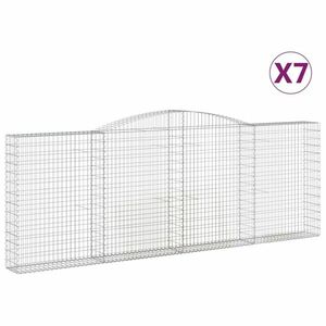 vidaXL 7 db íves horganyzott vas gabion kosár 400x30x140/160 cm kép