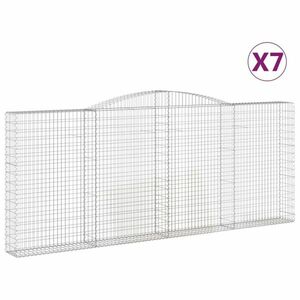 vidaXL 7 db íves horganyzott vas gabion kosár 400x30x160/180 cm kép