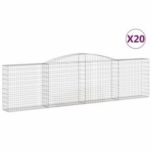 vidaXL 20 db íves horganyzott vas gabion kosár 400x30x100/120 cm kép