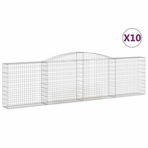 vidaXL 10 db íves horganyzott vas gabion kosár 400x30x100/120 cm kép