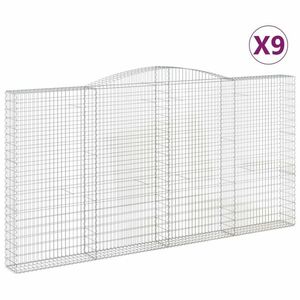 vidaXL 9 db íves horganyzott vas gabion kosár 400x30x200/220 cm kép