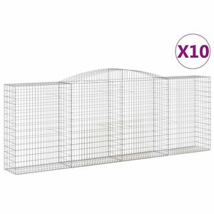 vidaXL 10 db íves horganyzott vas gabion kosár 400x50x140/160 cm kép