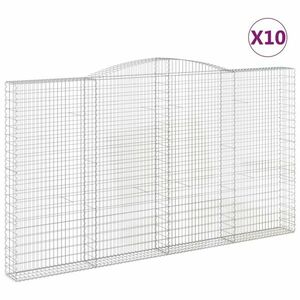 vidaXL 10 db íves horganyzott vas gabion kosár 400x30x220/240 cm kép