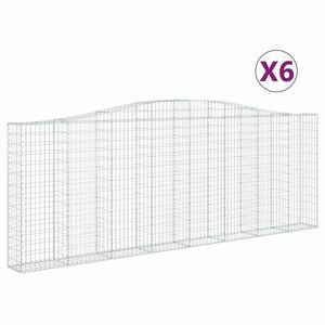 vidaXL 6 db íves horganyzott vas gabion kosár 400x30x140/160 cm kép