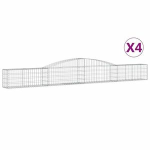 vidaXL 4 db íves horganyzott vas gabion kosár 400x30x40/60 cm kép