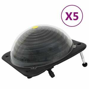 vidaXL 5 db HDPE és alumínium napelemes medencefűtő 75 x 75 x 36 cm kép