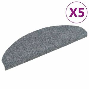 vidaXL 5 db világosszürke lyukasztott öntapadó lépcsőszőnyeg 65x21x4cm kép