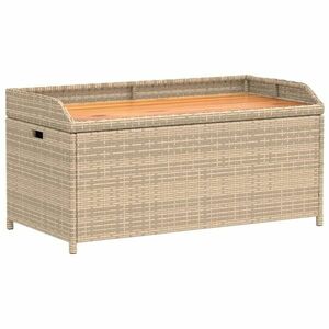 vidaXL bézs polyrattan és akácfa tárolópad 100 x 50 x 52 cm kép