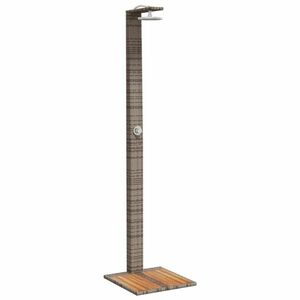 vidaXL szürke polyrattan és akácfa kültéri zuhanyzó 50 x 55 x 224 cm kép