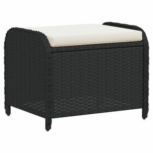 vidaXL fekete polyrattan kerti szék párnával 58 x 46 x 46 cm kép