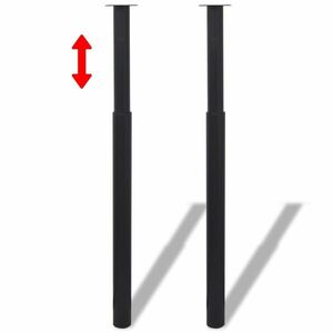 vidaXL 2 teleszkópos asztalláb 710 mm - 1100 mm Fekete kép