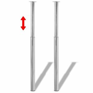 vidaXL 2 teleszkópos asztalláb 710 mm - 1100 mm Króm kép