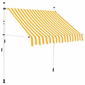 vidaXL narancssárga-fehér csíkos kézzel feltekerhető napellenző 200 cm kép