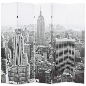 vidaXL fekete-fehér New York mintás paraván 200 x 170 cm kép